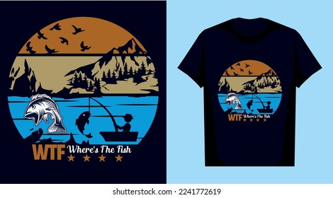WTF Shirt - Where's The Fish Shirt, Funny Fishing T-Shirt
