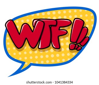WTF! speech bubble in retro style