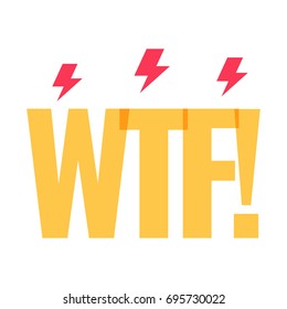 WTF! Vector illustration on white background.
