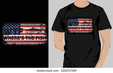 WTF WHERE'S THE FISH t-shirt design