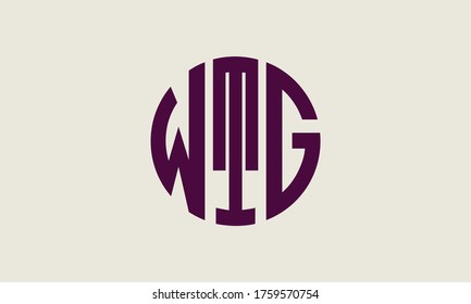 Plantilla de logotipo de marca vectorial de la letra monográfica del círculo de WTG