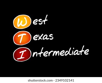 WTI West Texas Intermediate - light, sweet crude oil that serves as one of the main global oil benchmarks, acronym text concept background