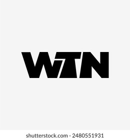 WTN letter monogram typography logo