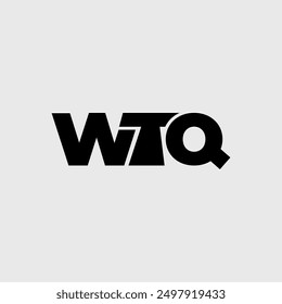 Logotipo de tipografía de monograma de letra WTQ
