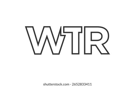 Modelo de design de logotipo WTR com texto em negrito forte e moderno. Logotipo vetorial inicial com tipografia simples e mínima. Identidade de empresa moderna ideal para a presença de marca de empresas.