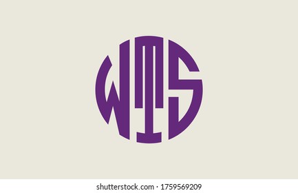 WTS Circle Emblem Abstract Monogram Letter Mark Vector Logo Template