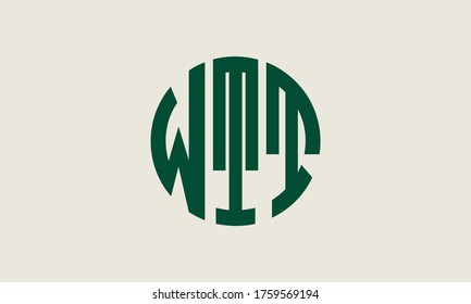 Plantilla de logotipo de marca vectorial de la letra monográfica del círculo de WTT