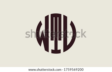 WTV Circle Emblem Abstract Monogram Letter Mark Vector Logo Template