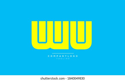 WU abstract initials monogram letter text alphabet logo design