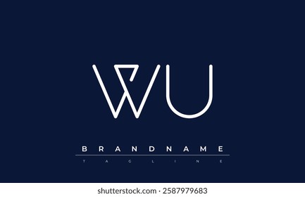 WU Abstract letter logo. This logo icon incorporate with abstract shape in the creative way