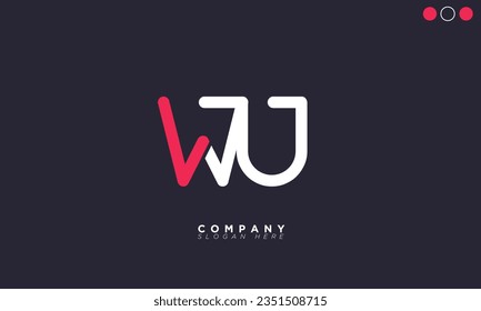 Letras alfabéticas de la UW, W y U del logotipo del monograma inicial