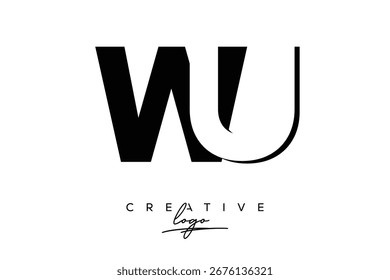 WU Criativo Minimalista Negativo Espaço Último Logotipo com Moderno Monograma para Branding e Logotipo de Marca Comercial com Letras Iniciais Design de Logotipo para Branding.