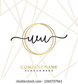 WU Initial Handwriting logo template vector