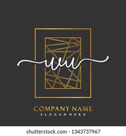 WU Initial Handwriting logo template vector