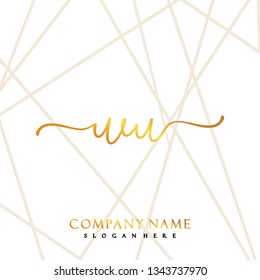 WU Initial Handwriting logo template vector