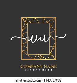 WU Initial Handwriting logo template vector