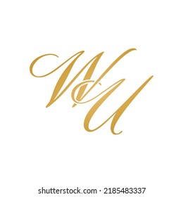 WU initial logo design vector stock