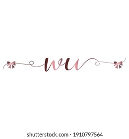 WU Logo inicial escritura a mano moda lujosa moderna
