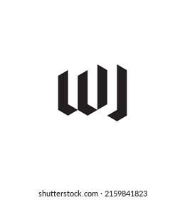 WU initial logo letters in high quality professional design that will print well across any print media