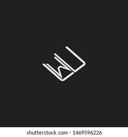 WU Initial Logo letters with rotate squere template