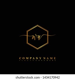 WU Initial luxury handwriting logo vector