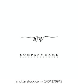 WU Initial luxury handwriting logo vector