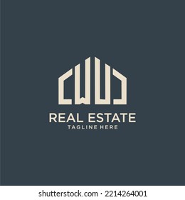 WU initial monogram logo for real estate design