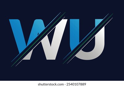 WU letter colorful logo in the circle. Vector Logo Illustration.