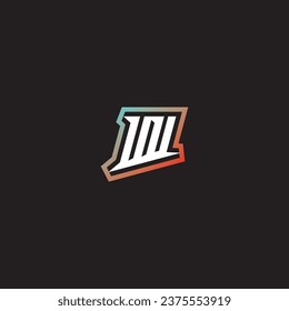 WU letter combination cool logo esport initial and cool color gradattion ideas