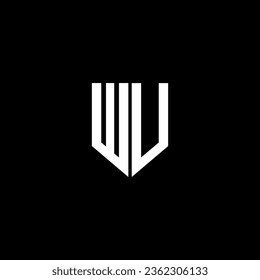 WU letter logo design with black background in illustrator. Vector logo, calligraphy designs for logo, Poster, Invitation, etc.