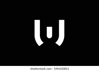 WU letter logo design on luxury background. UW monogram initials letter logo concept. WU icon design. UW elegant and Professional white color letter icon design on black background.