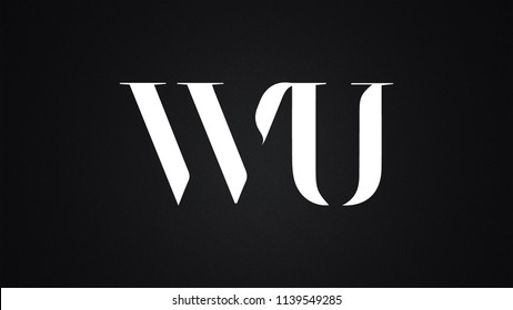 WU Letter Logo Design Template Vector