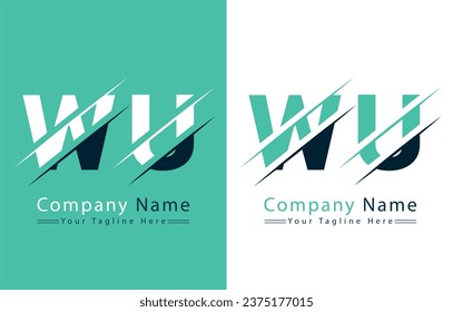Plantilla de diseño de logotipo de carta WU. Ilustración del logotipo del vector