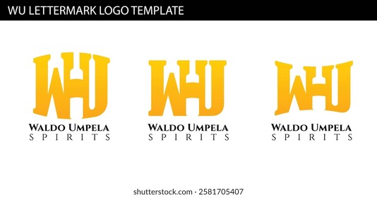 WU letter mark template with wine bottle shape