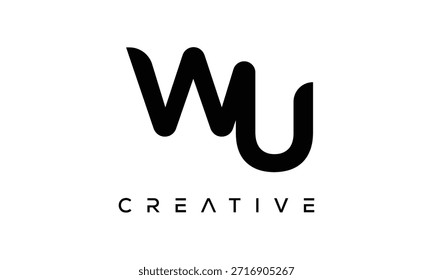 Logotipo del monograma de la letra de WU para la identidad creativa moderna de la marca