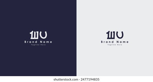 Diseño de logotipo de Vector de letras WU