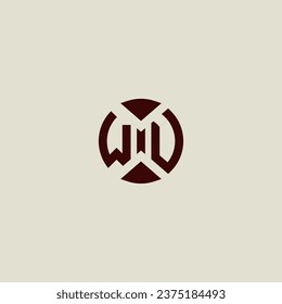 WU line geometric initial logo in high quality professional design that will print well across any print media