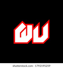 Diseño del logotipo de la WU, diseño inicial de la carta WU con estilo de ciencia ficción. Logo de WU para juegos, deportes, tecnología, digital, comunitaria o empresarial. W U ostenta un alfabeto italiano moderno. Tipografía de estilo urbano.