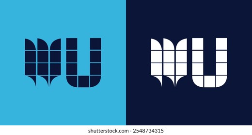 WU logo design with tile shape. Minimalist and modern vector illustration design suitable for business or brand