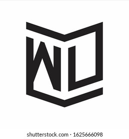 WU Logo Emblem Monogram With Shield Style Design Template Isolated On white Background