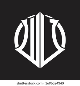 WU Logo monogram with emblem and circle rounded design template