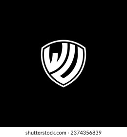 WU logo monogram emblem style with shield shape design template ideas