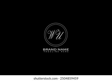 WU logo. W U design. White WU letter. WU W U letter logo design. Initial letter WU linked circle uppercase monogram logo.