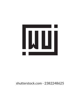 WU minimalist geometric symbol logo in high quality professional design that will print well across any print media