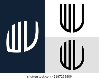 Paquete vectorial de diseño de logotipo de letras iniciales de WU moderno. Será adecuado para qué empresa o nombre de marca inician esas iniciales.