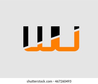 WU negative space letter logo

