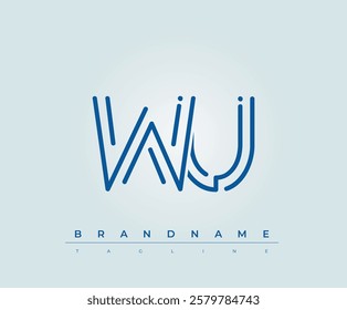 WU Technology Letter Logo Template. This tech letter logo is a graphic mark that uses letters to represent a technology company.