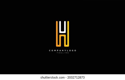 WU UW Abstract initial monogram letter alphabet logo design