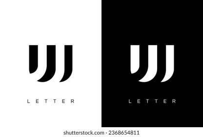 WU or UW letter logo concept isolated on white background.
