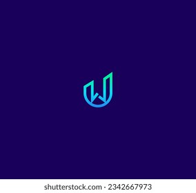 WU, UW letter modern branding logo